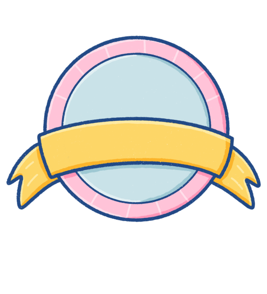 Circle Badge with Ribbon Illustration png