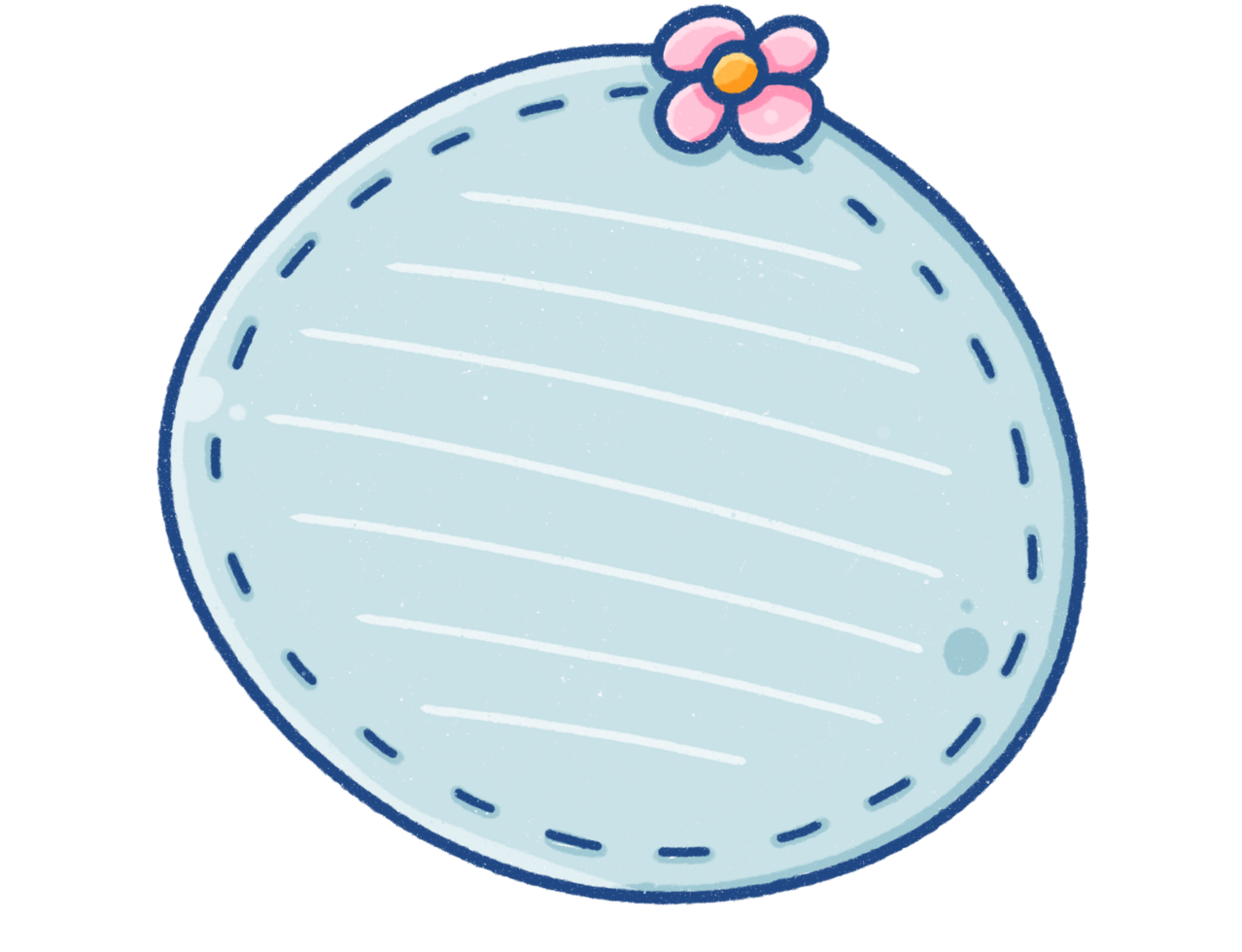 Cartoon Style Flower Note Illustration png