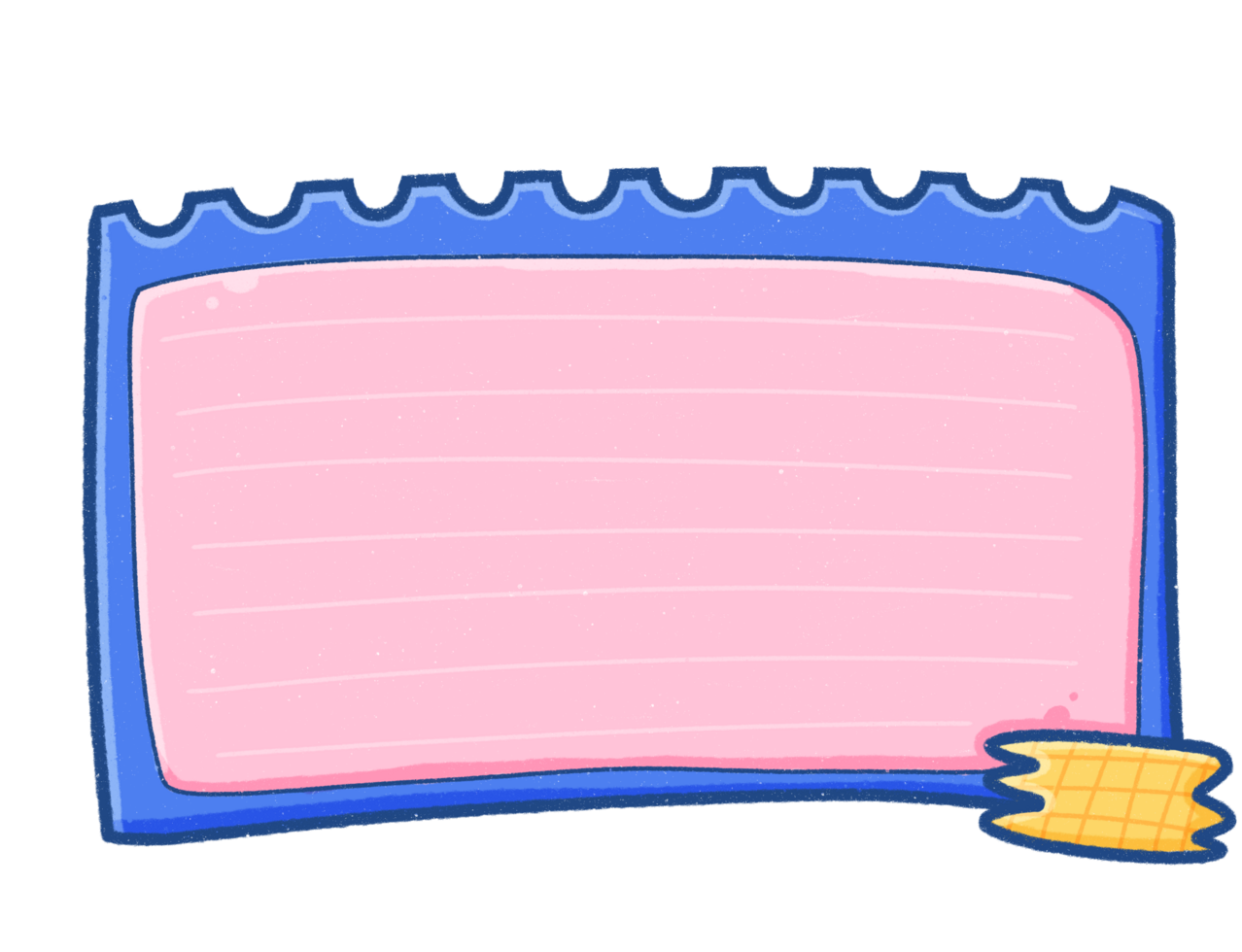Cartoon Note with Adhesive Tape Illustration png