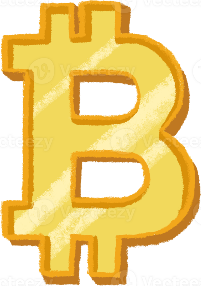 Golden Bitcoin Cryptocurrency Symbol png