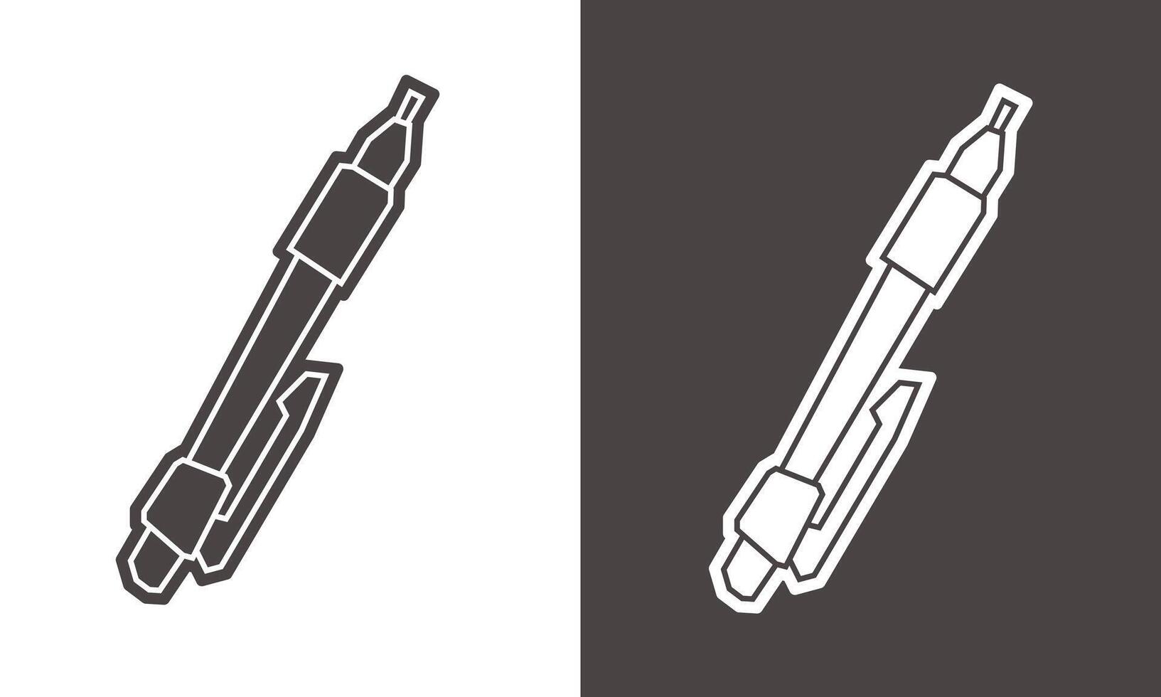 Marker Icon in Black Filled and White Filled Cutout Style vector