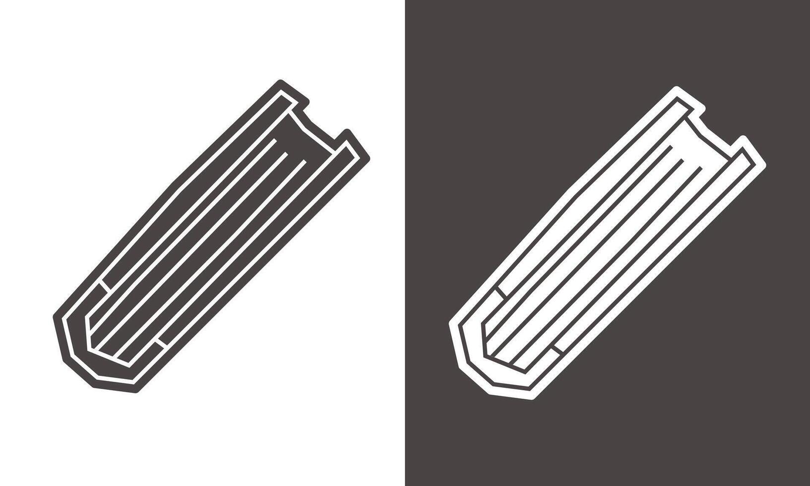 Stack of Books Icon in Black Filled and White Filled Cutout Style vector