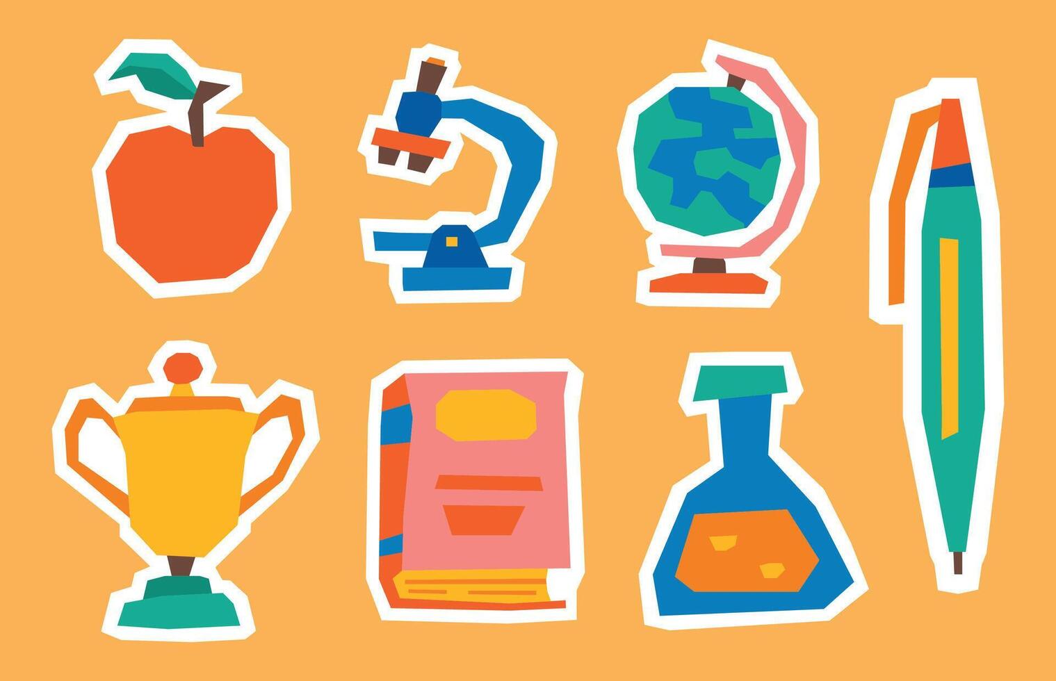 Colorful education icons for learning vector