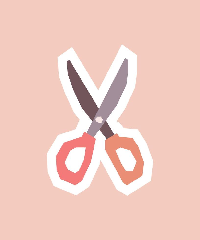 Scissors icon in bright colors vector