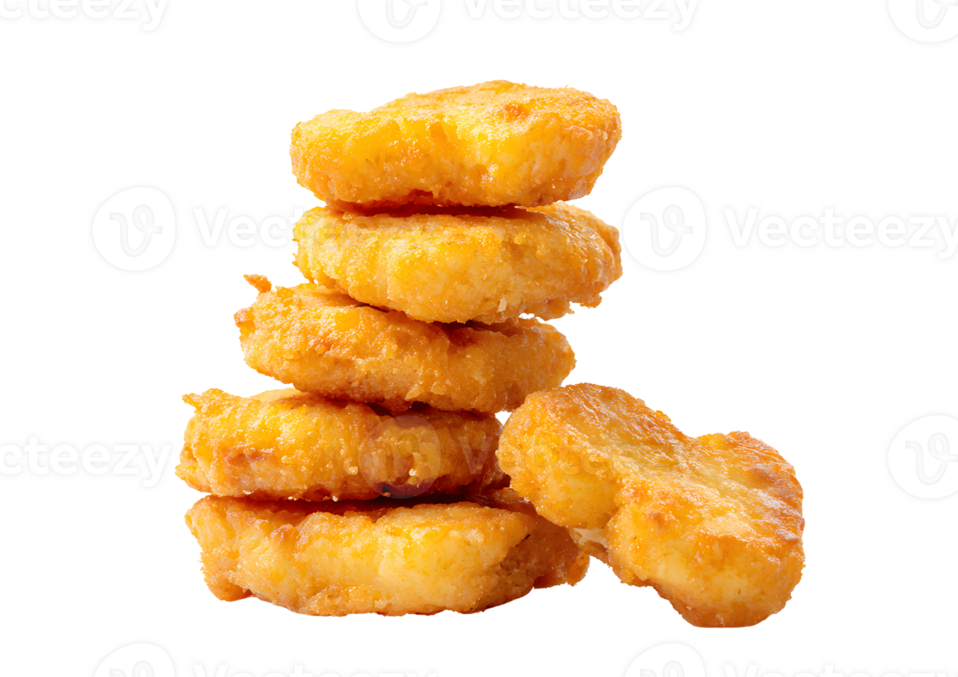 Crispy chicken nuggets with a transparent background. High quality image. png
