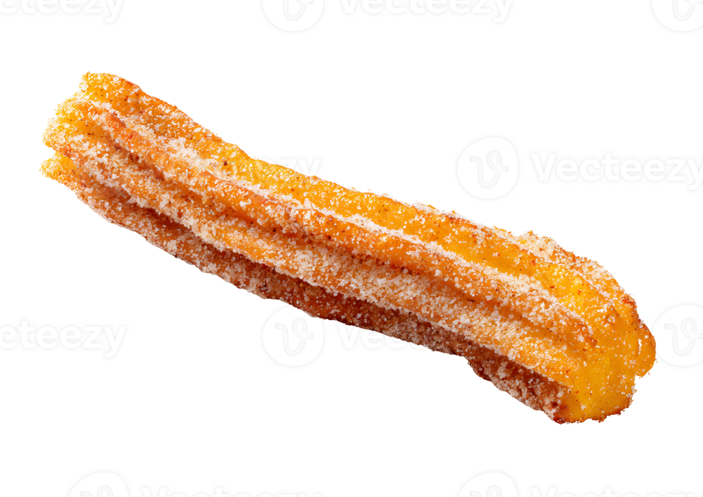 Golden-brown churros dusted with cinnamon sugar on a transparent background. Ideal for dessert graphics in format. png