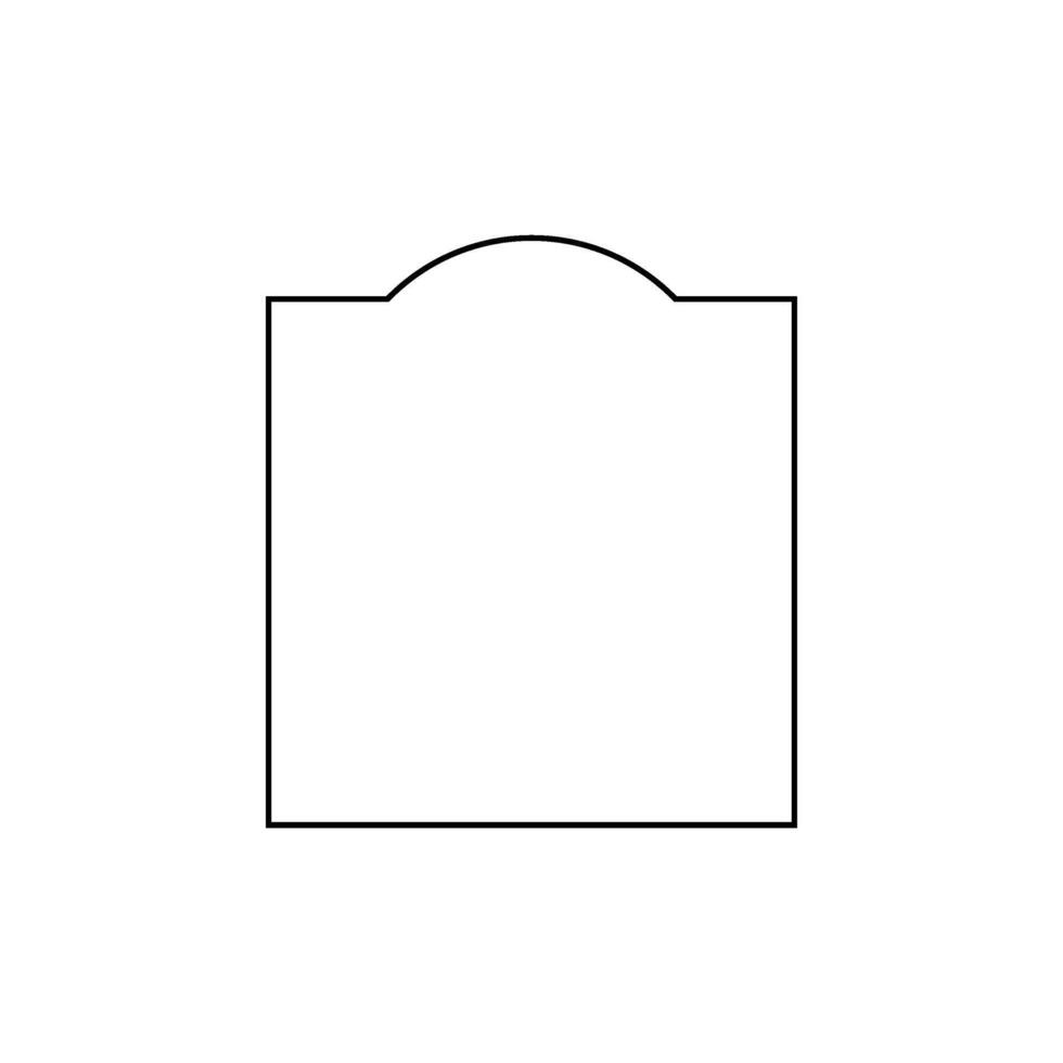 Simple Frame with Curve Line on the Top, can use for Framework, Ornate, Decoration, Certificate, Text Space, etc. Black White and Flat Style vector