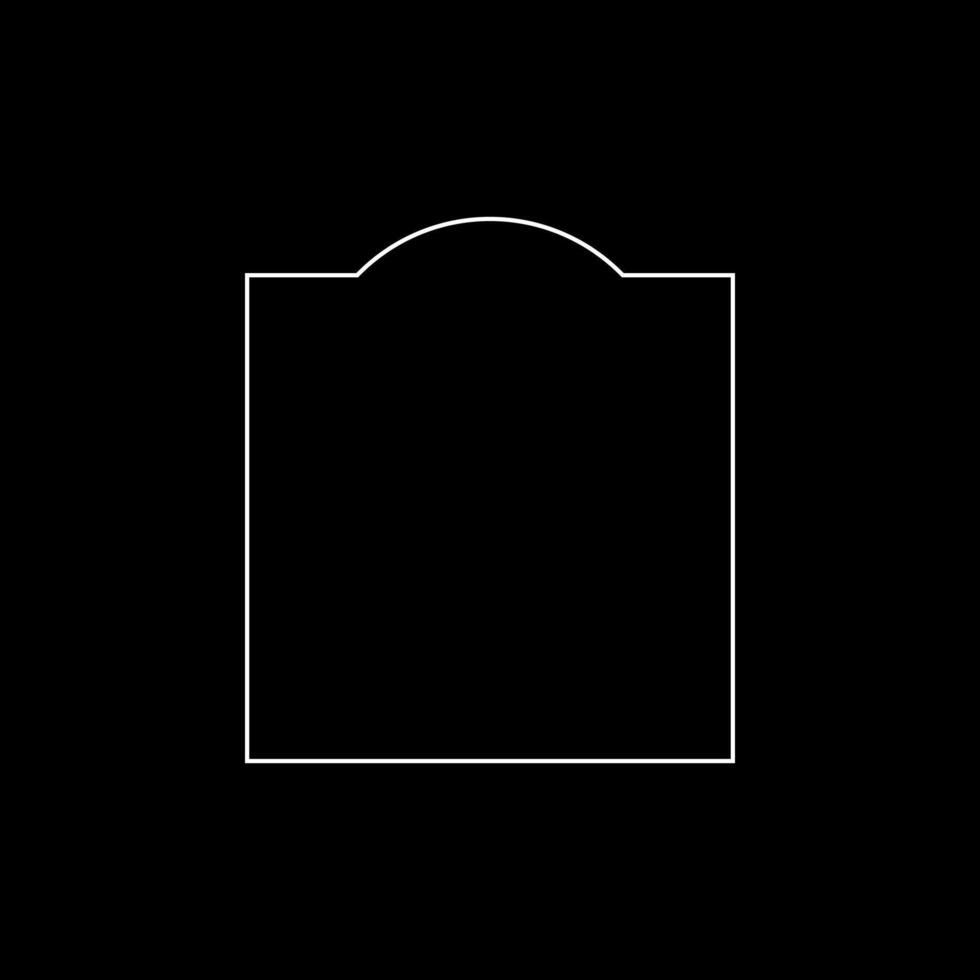 Simple Frame with Curve Line on the Top, can use for Framework, Ornate, Decoration, Certificate, Text Space, etc. Flat Style vector