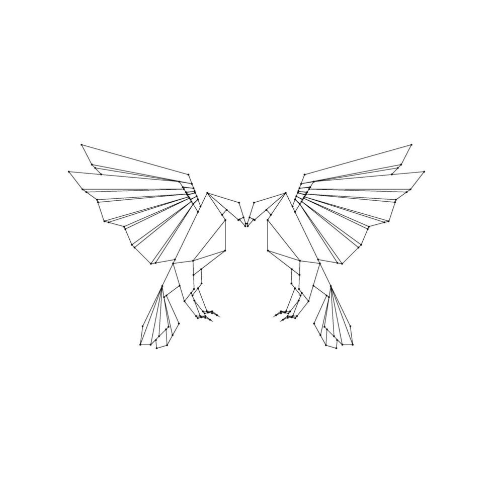 Pair Eagle Polygonal Lines, can use for Logo Gram, Pictogram, Bird Figure, Website, Apps, or Graphic Design Element. Size and Color Editable vector