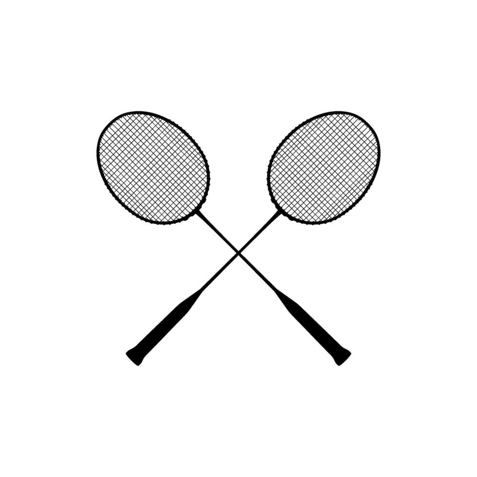 Racket Badminton Silhouette, can use for Sport News Illustration, Logo, Apps, Pictogram, or Graphic Design Element. Editable vector