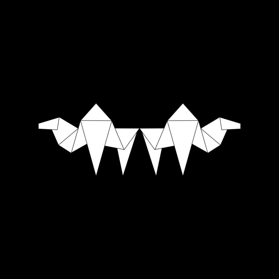 Pair Camel Shape Inspired by Origami Form, can use for Logo Gram, Pictogram, Animal Figure, Website, Apps, or Graphic Design Element. Editable vector