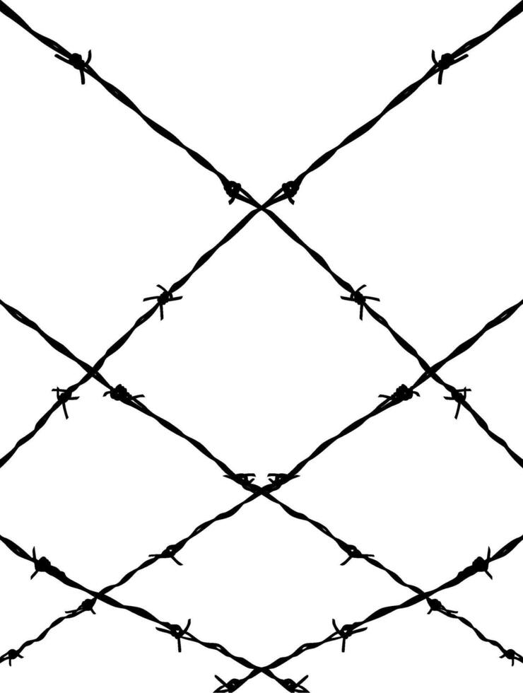 Barbed Wire Silhouette, can use for art illustration, pattern, ornate, decoration, or graphic design element. Size Editable vector