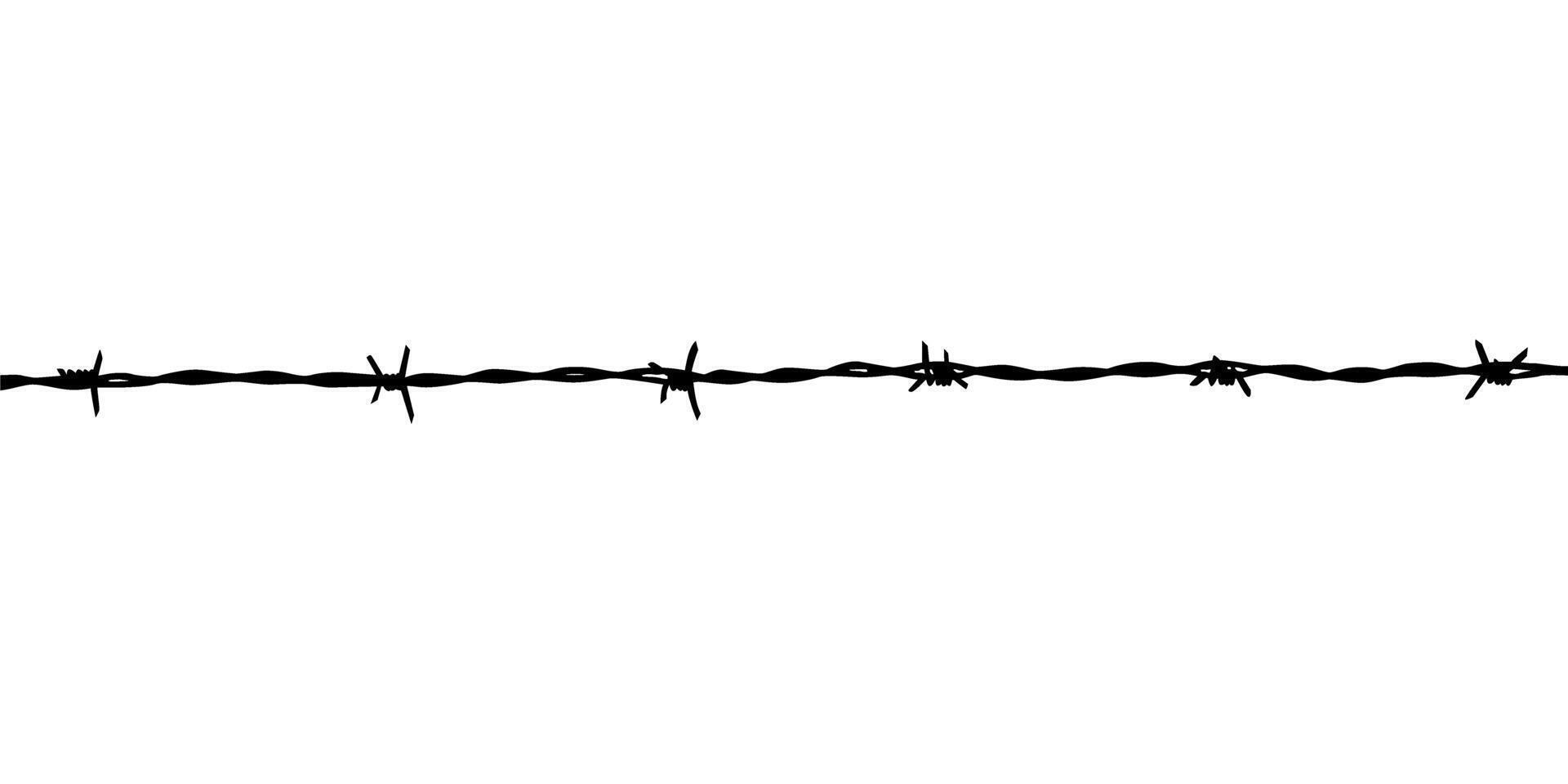 Barbed Wire Silhouette, can use for decoration, ornate, pattern, art illustration, or graphic design element. vector