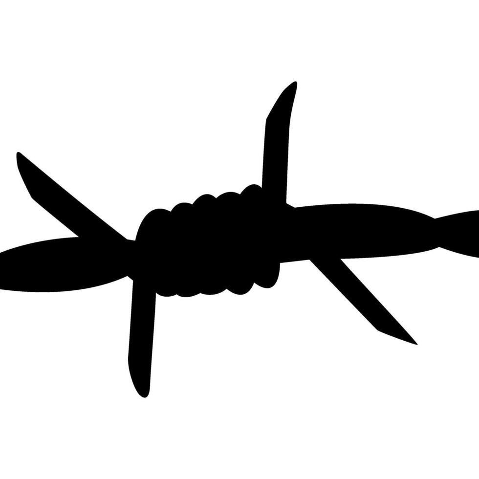 Barbed Wire Silhouette, can use for art illustration, pattern, ornate, decoration, of graphic design element. vector