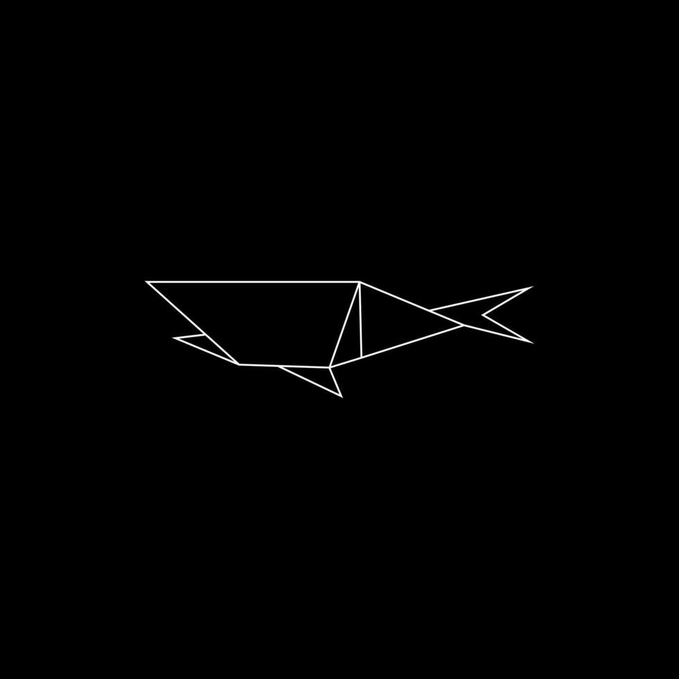 Shark Shape Inspired by Origami Form, can use for Logo, Pictogram, Aquatic Animal Figure, Apps, Website, or Graphic Design Element. vector