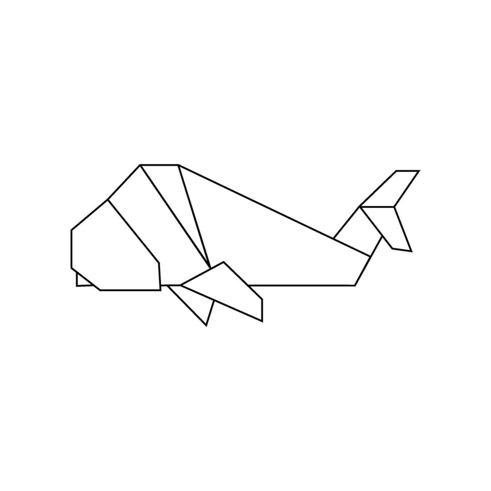 Whale Polygonal Lines, can use for Logo, Pictogram, Aquatic Animal Figure, Website, Apps, etc. Color Editable vector