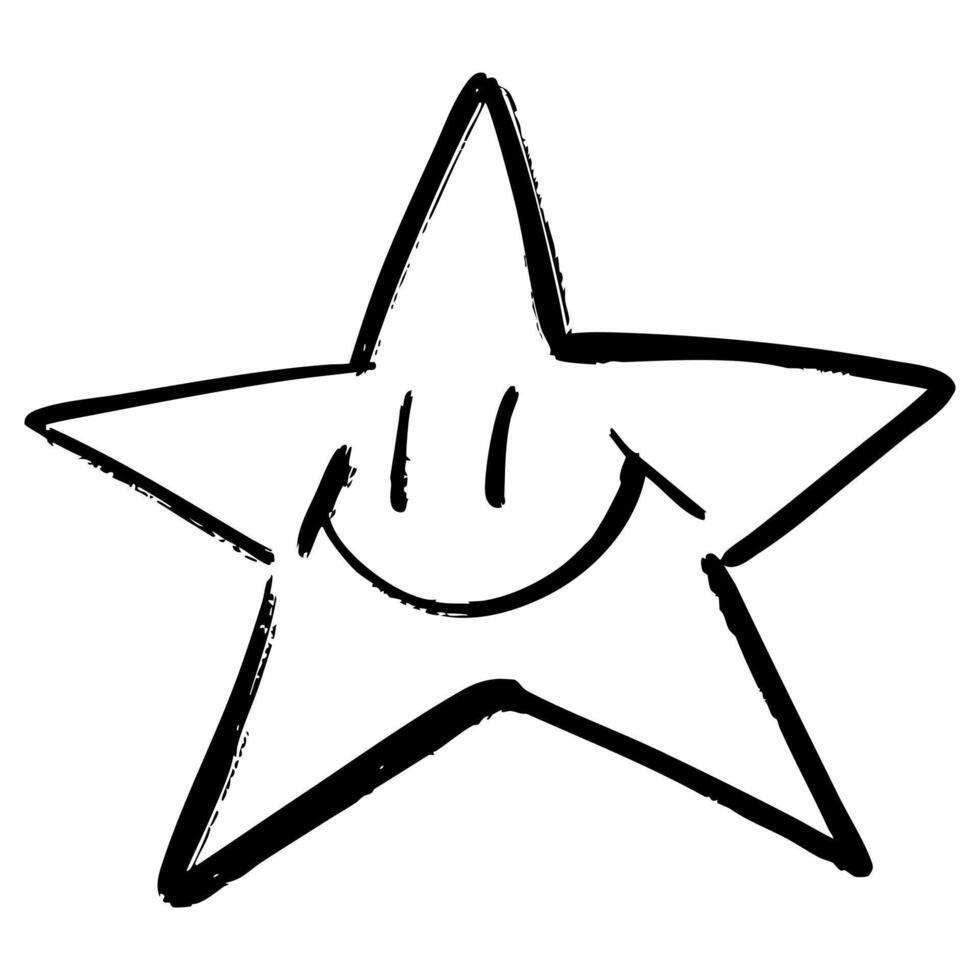 Doodle sketch style of star cartoon hand drawn illustration vector