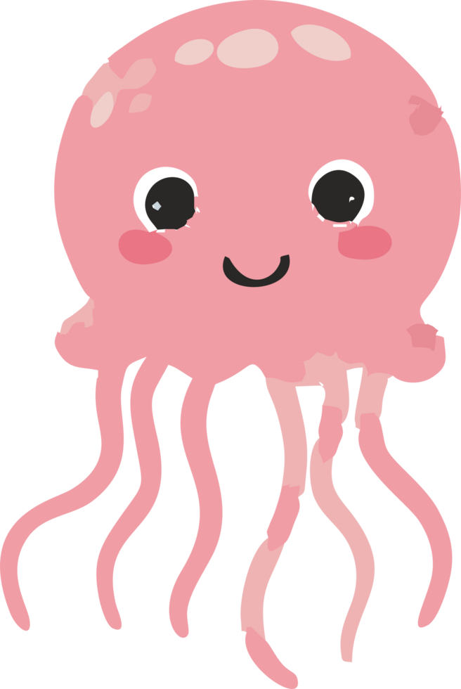 A cartoon jellyfish with a big smile png