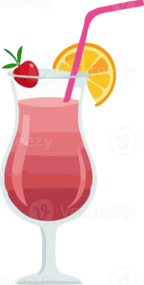 A drink with a straw and orange slice png