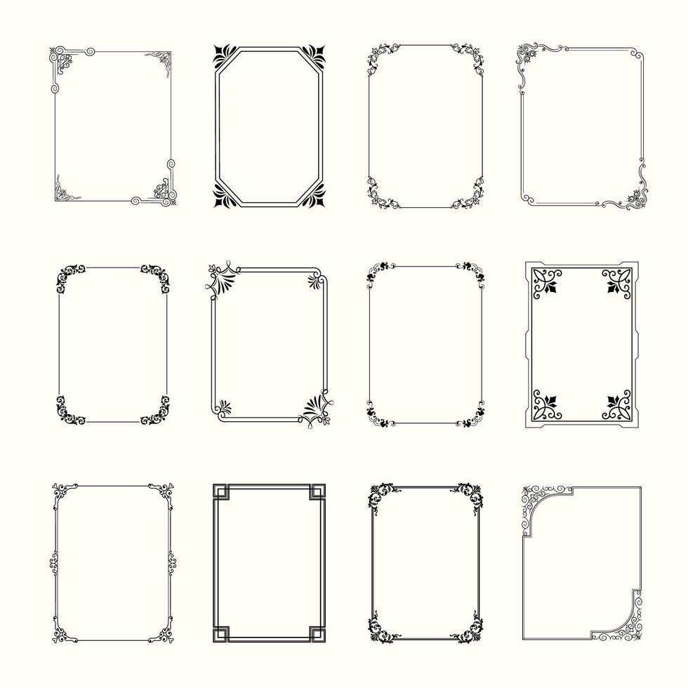 Vintage Retro Ornamental Decorative Border Frame vector
