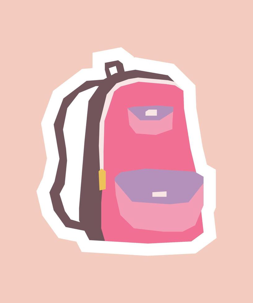 Colorful cartoon backpack illustration vector