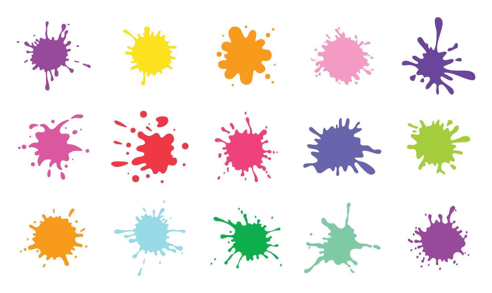 Paint splashes set. Colorful paint splatters. Spray paint blot element illustration. vector