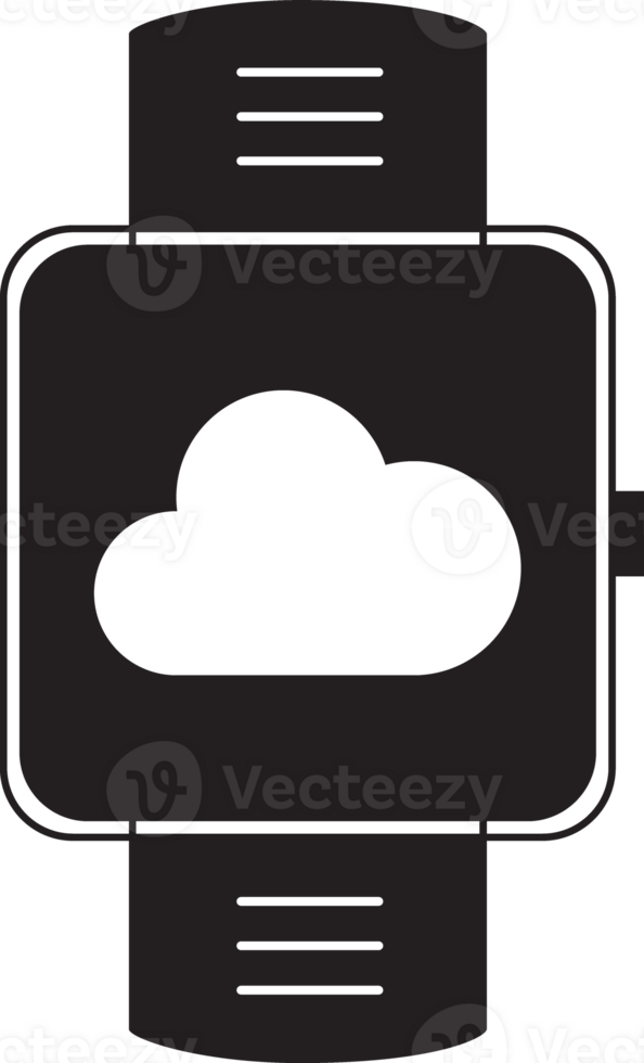 smartwatch with cloud icon png