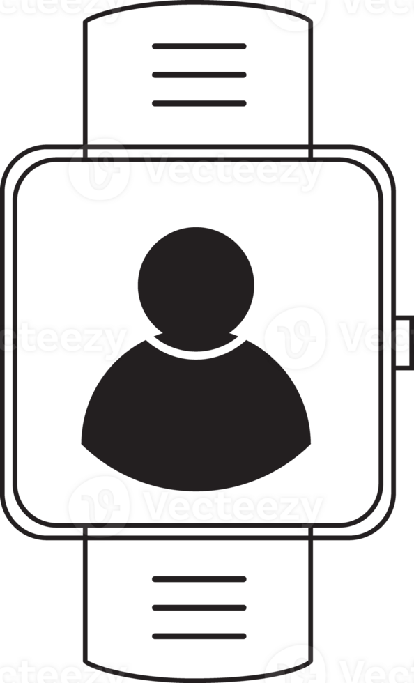 outline smartwatch with profile icon png
