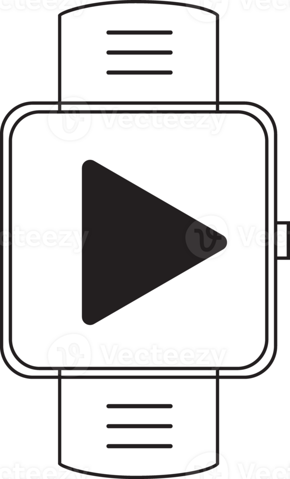 outline smartwatch with music icon png
