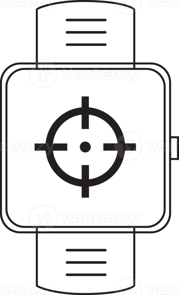 outline smart watch with focus icon png
