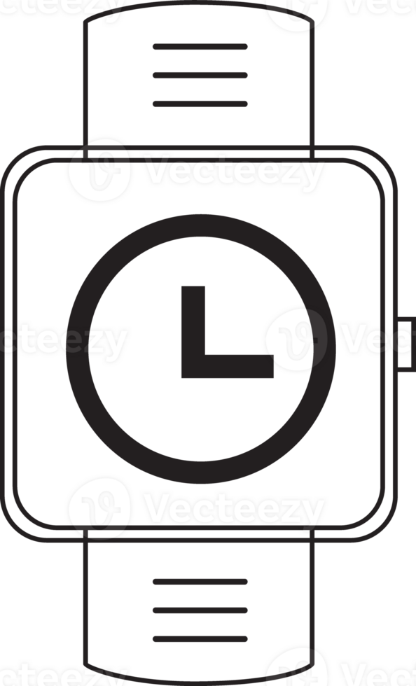 outline smart watch with time icon png