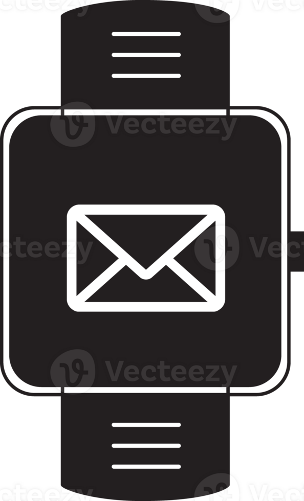 smartwatch with envelope icon png
