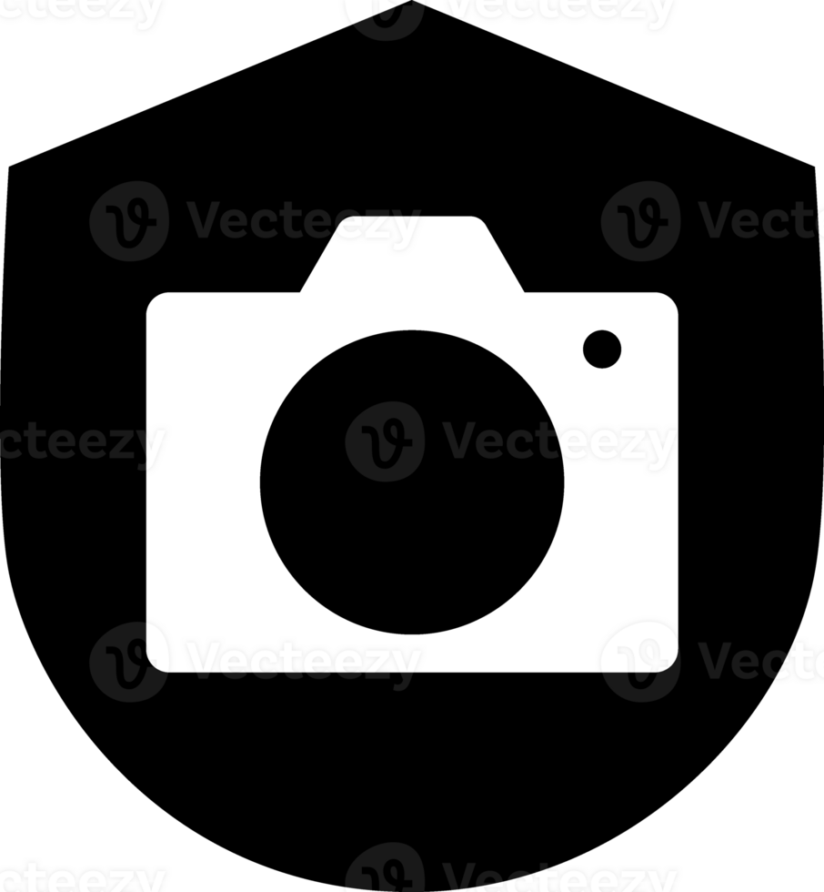 a camera icon in a shield png