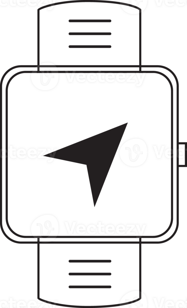 outline smartwatch with navigation icon png