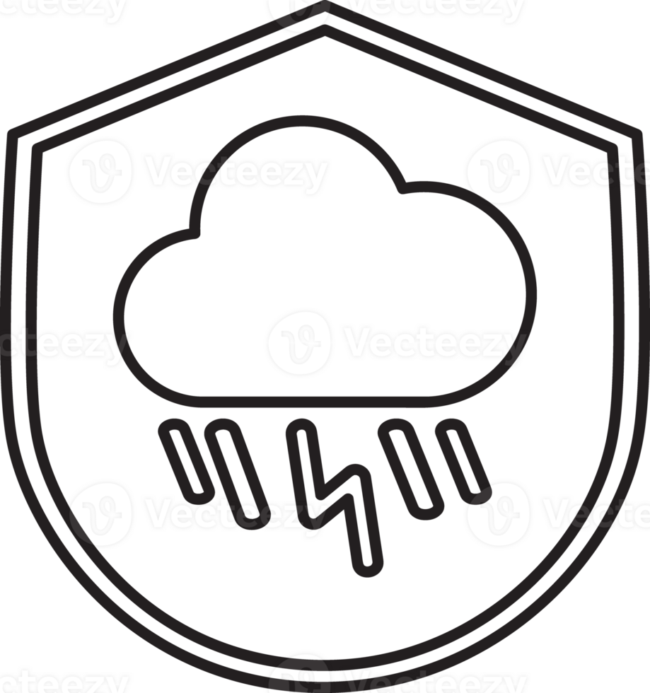 black and white cloud with lightning and rain icon png