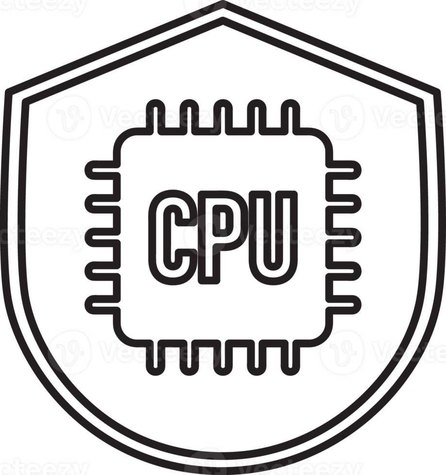 cpu logo in a shield with a black outline png