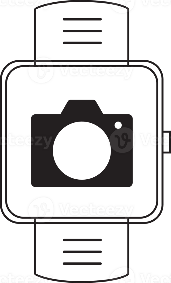 outline smartwatch with image icon png