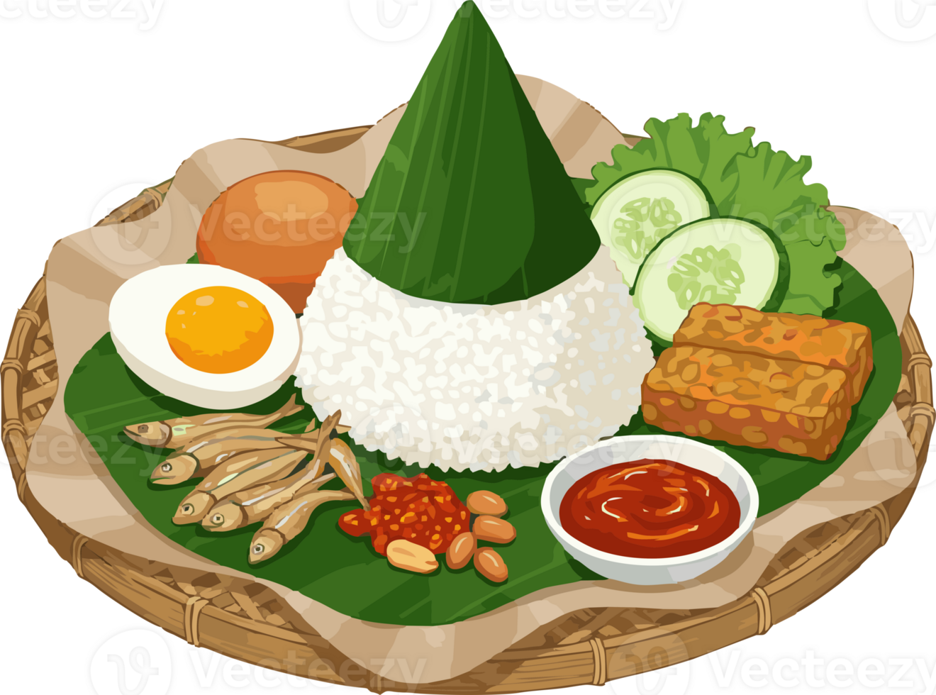 A plate with rice, eggs, and other food png