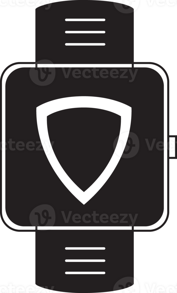 smartwatch with shield icon png