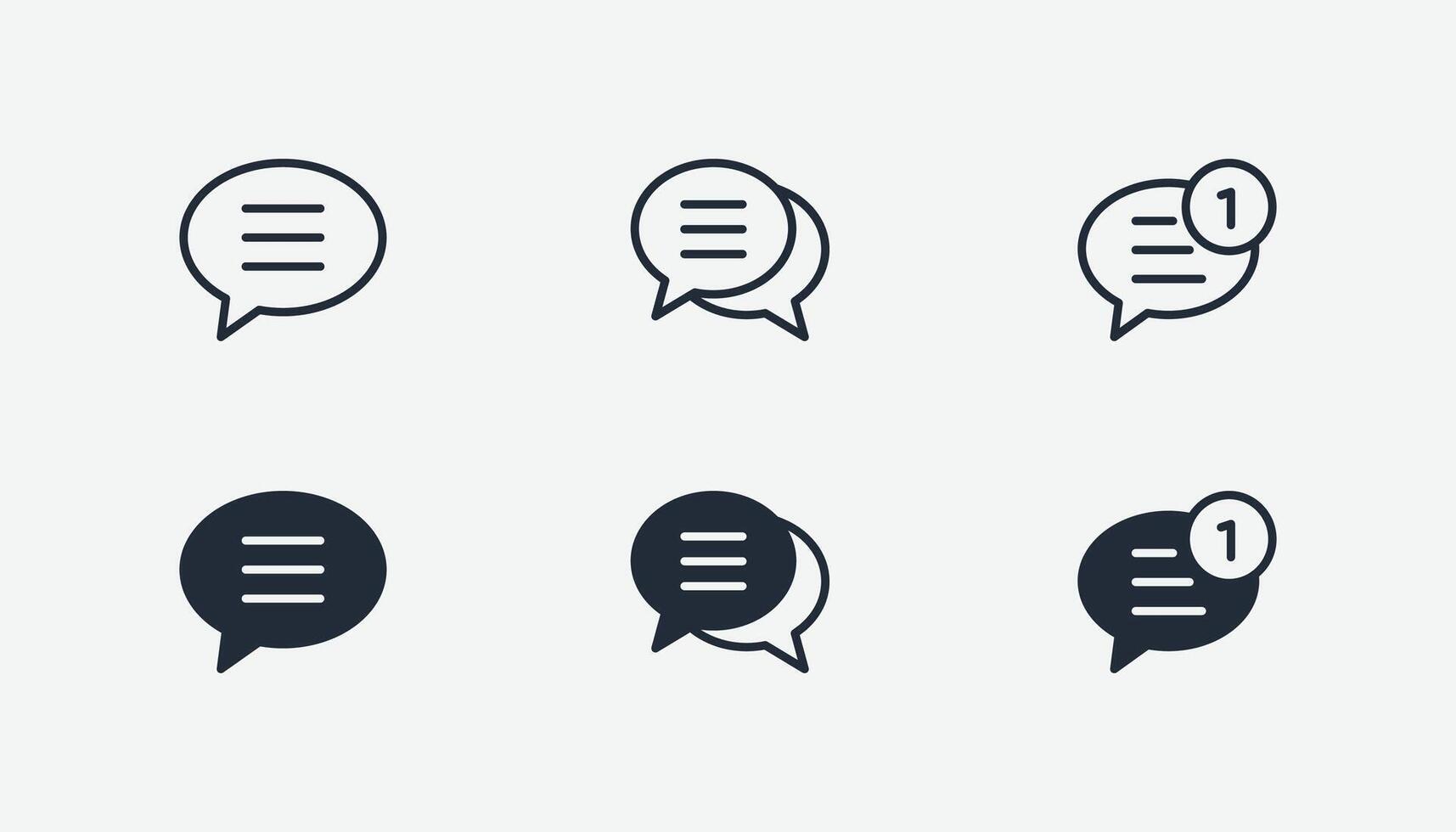 Set of Chat Message Bubbles Icon. Communication icons. Talk bubble, dialog. Web icon set. Online communication. vector