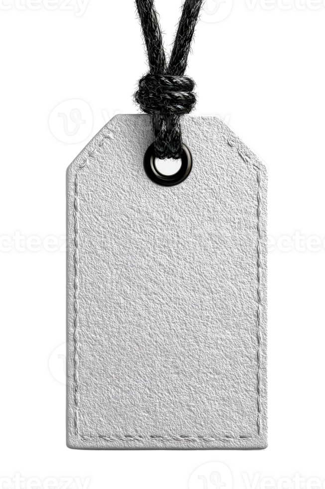 Blank Grey Tag on String for Pricing or Gift Label Use png
