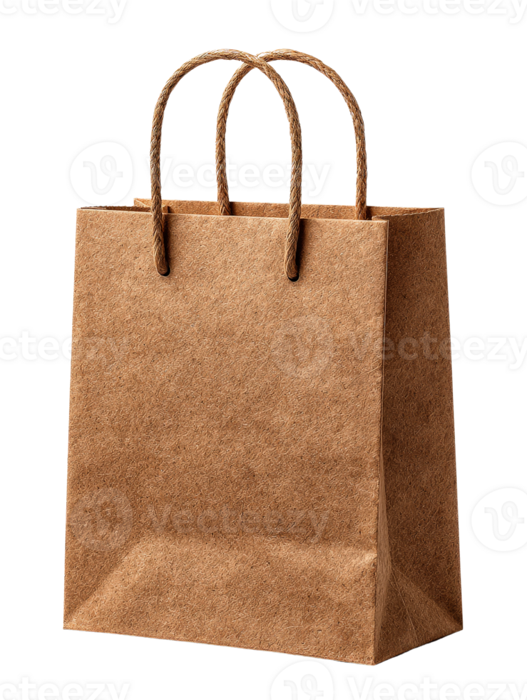 Brown Craft Paper Bag with Twisted Handle for Shopping or Gifts png