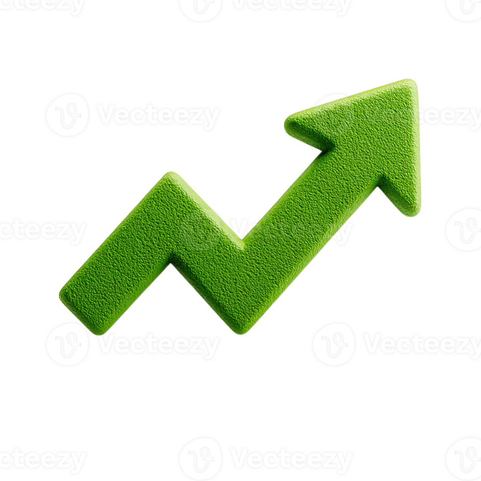 Green Arrow Pointing Upward on a Textured Background png