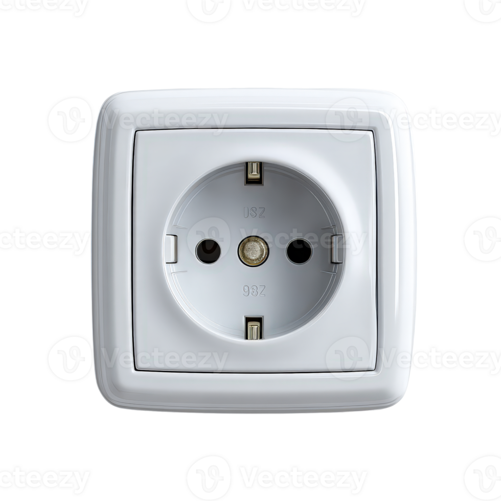 White Electrical Wall Socket Suitable for Standard Home Use png