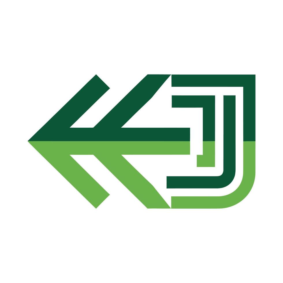 Abstract Geometric Logo Design with Green and Dark Green Colors vector
