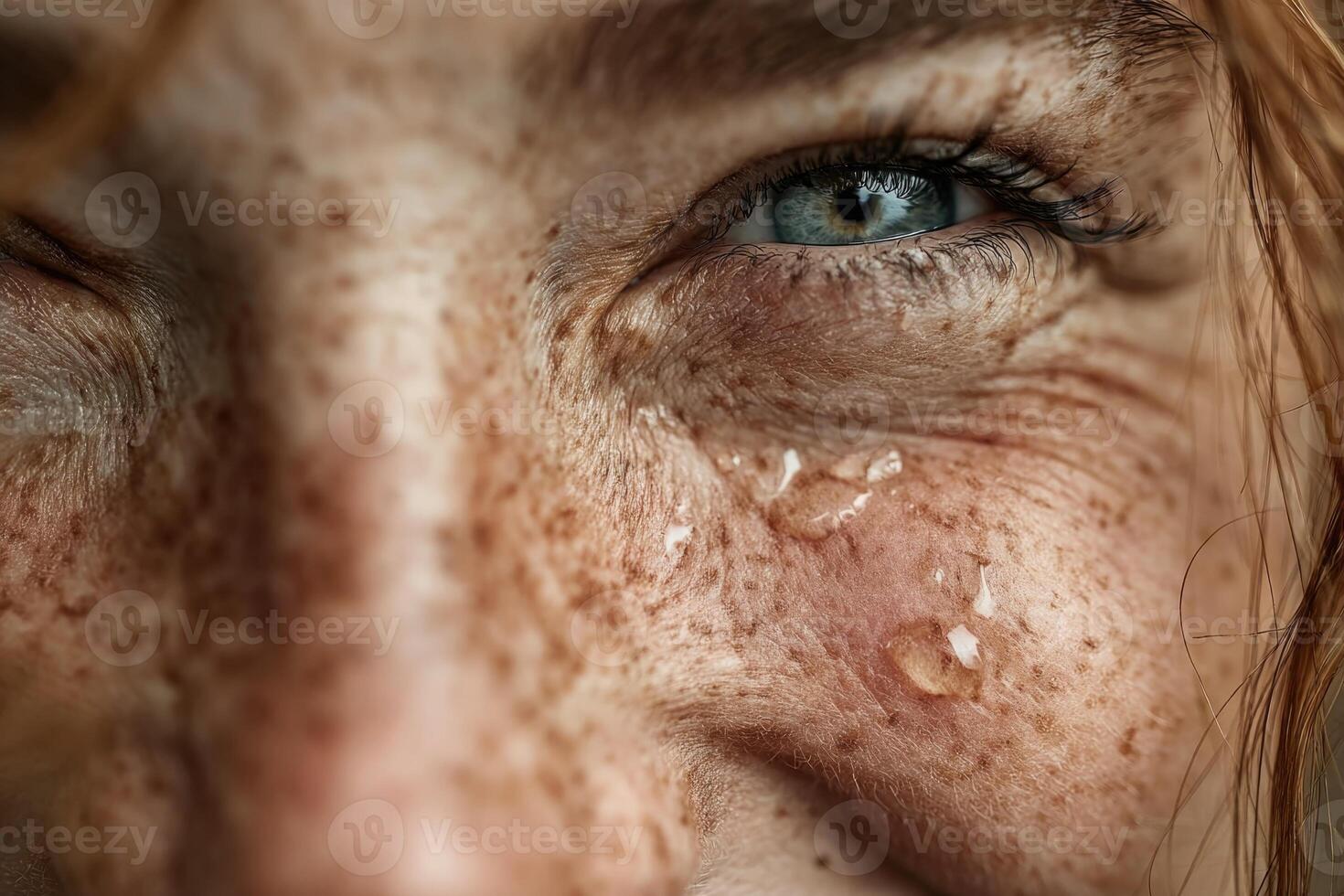A woman with freckles on her face photo