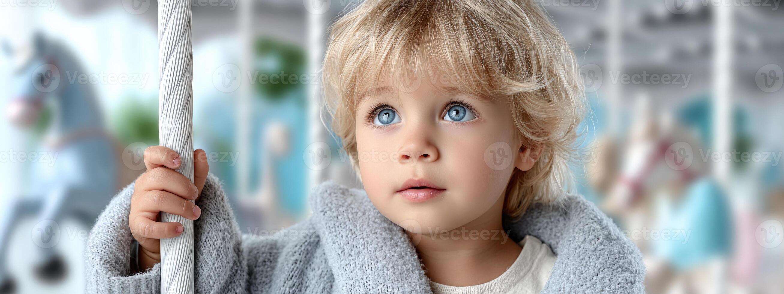A young child is looking at the camera photo