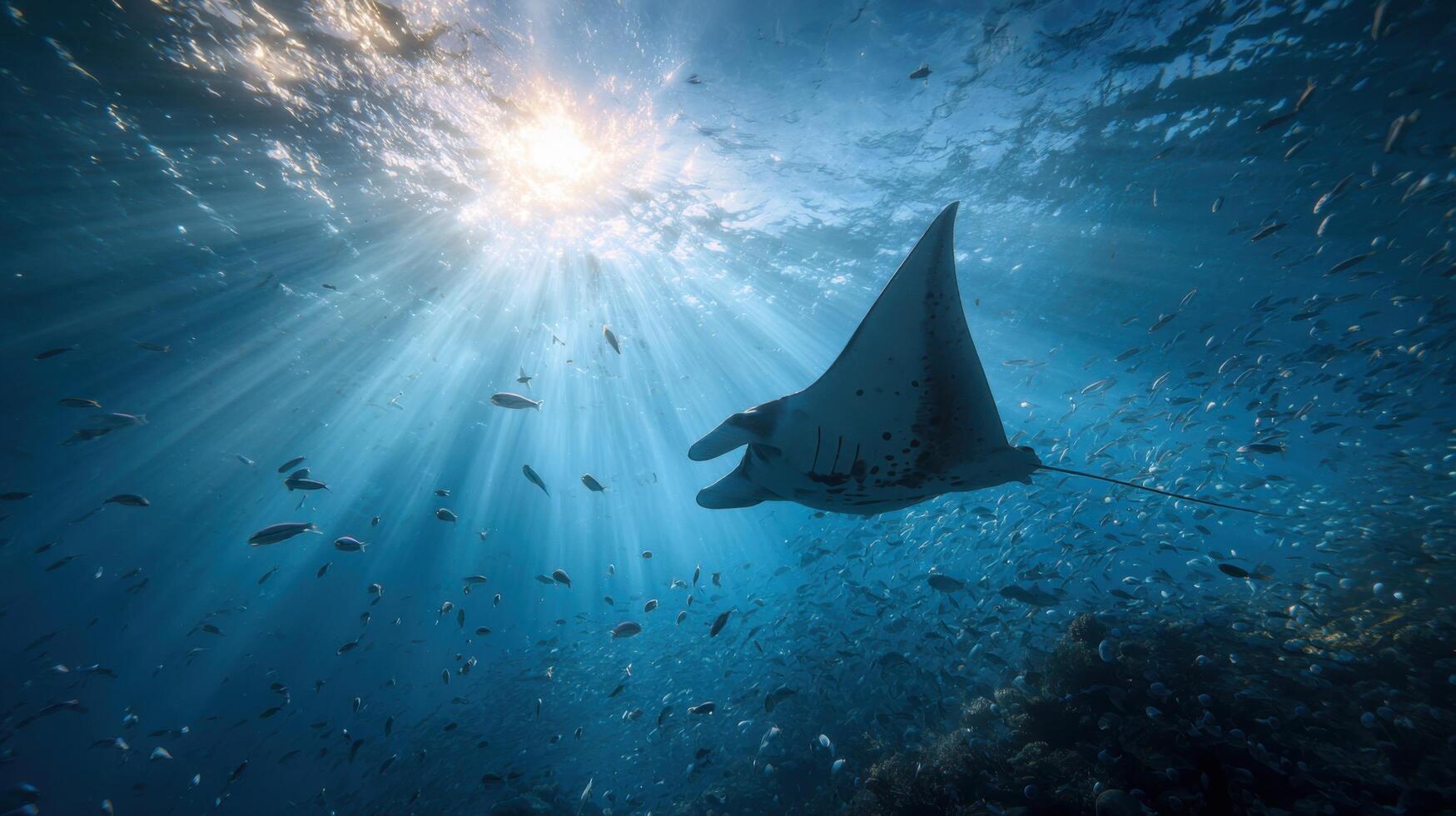 The divine floating of the ocean angel photo