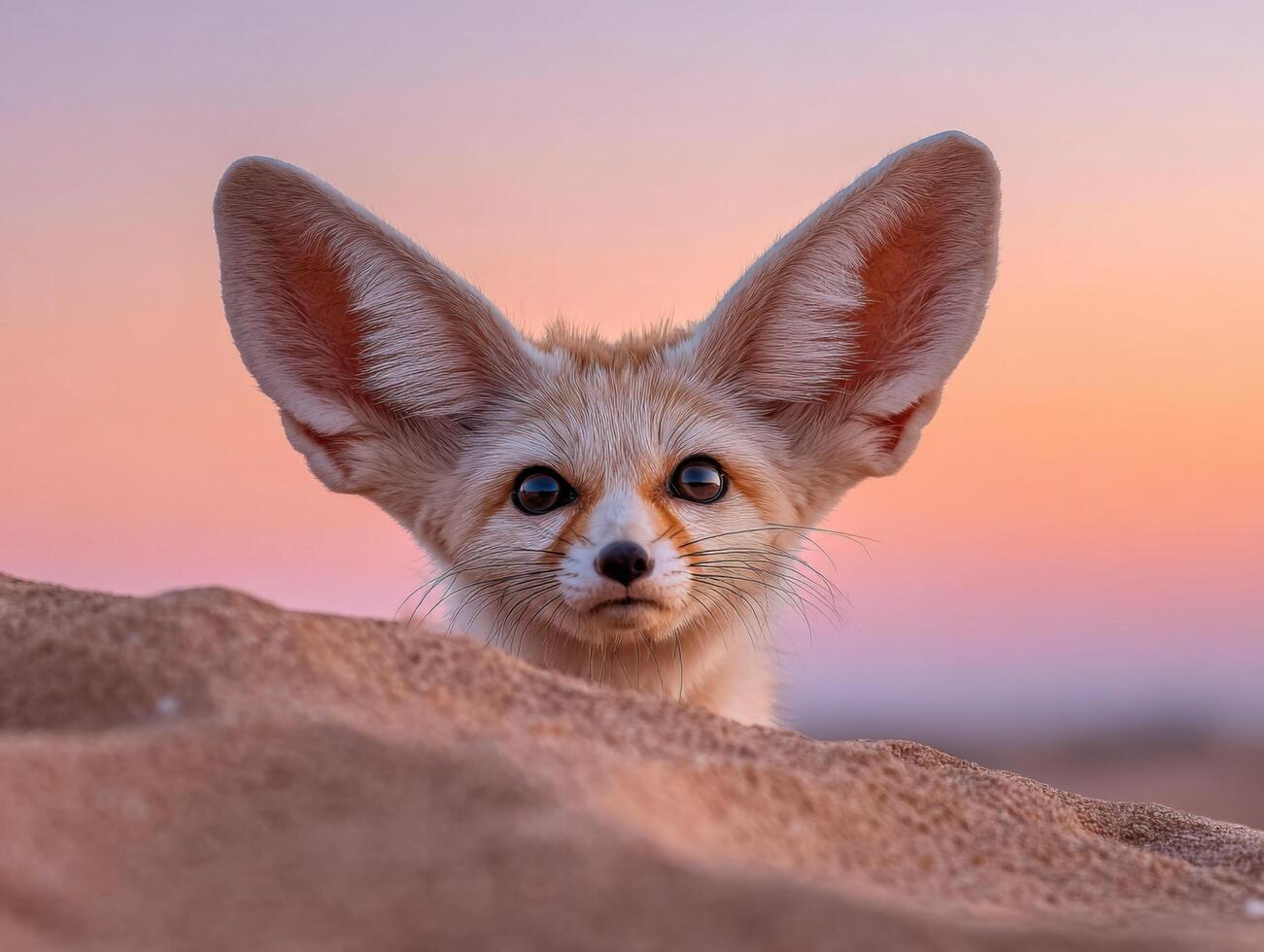 The Inquisitive Sahara Fox as Night Falls photo