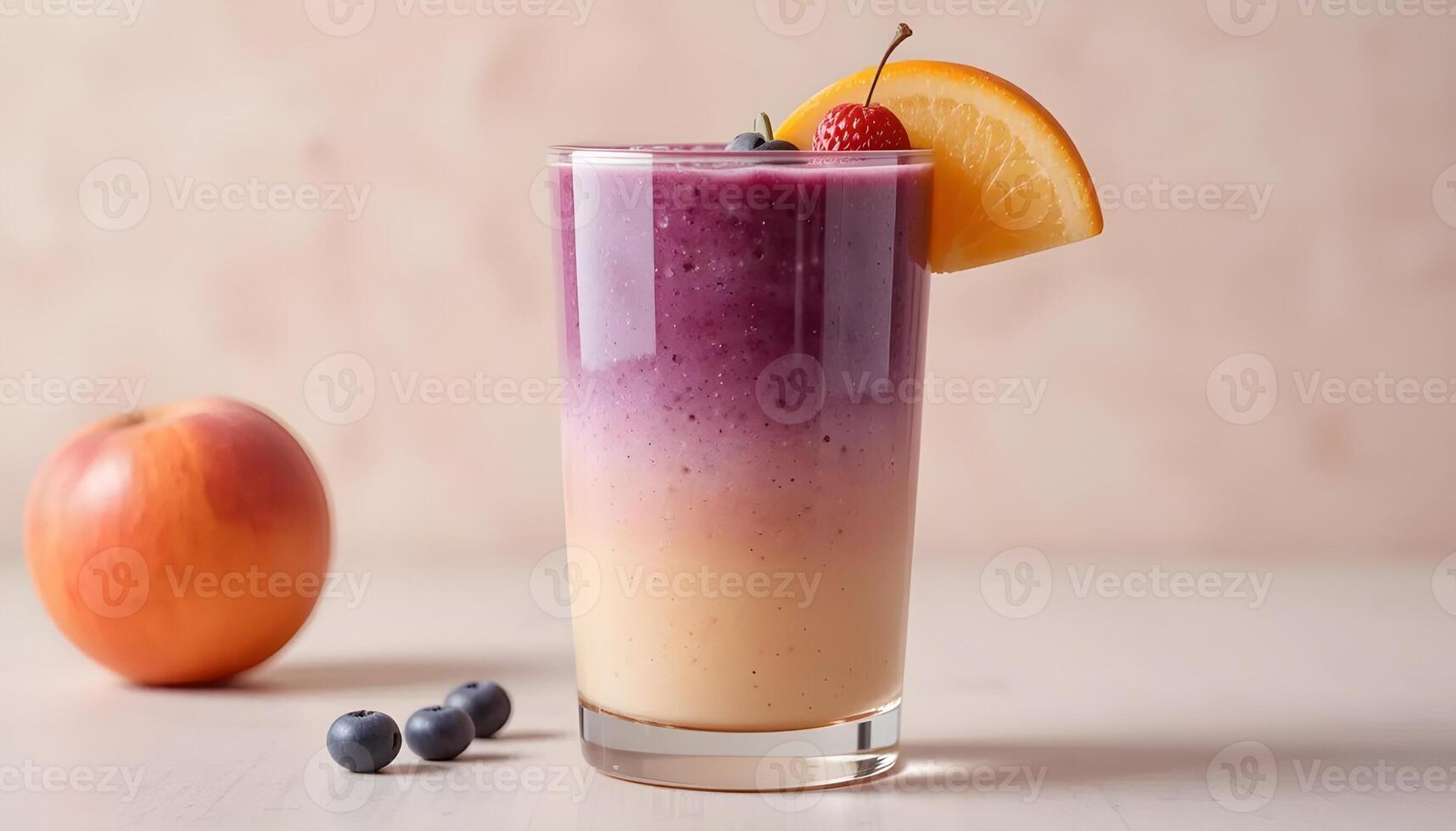 Layered Ombre Smoothies Photorealistic Gradient Drinks photo